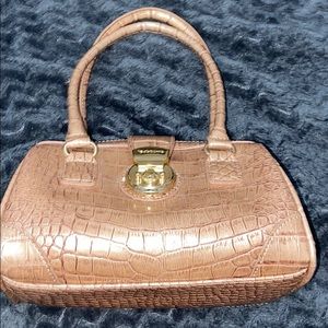 Snake skin rose told hand bag
